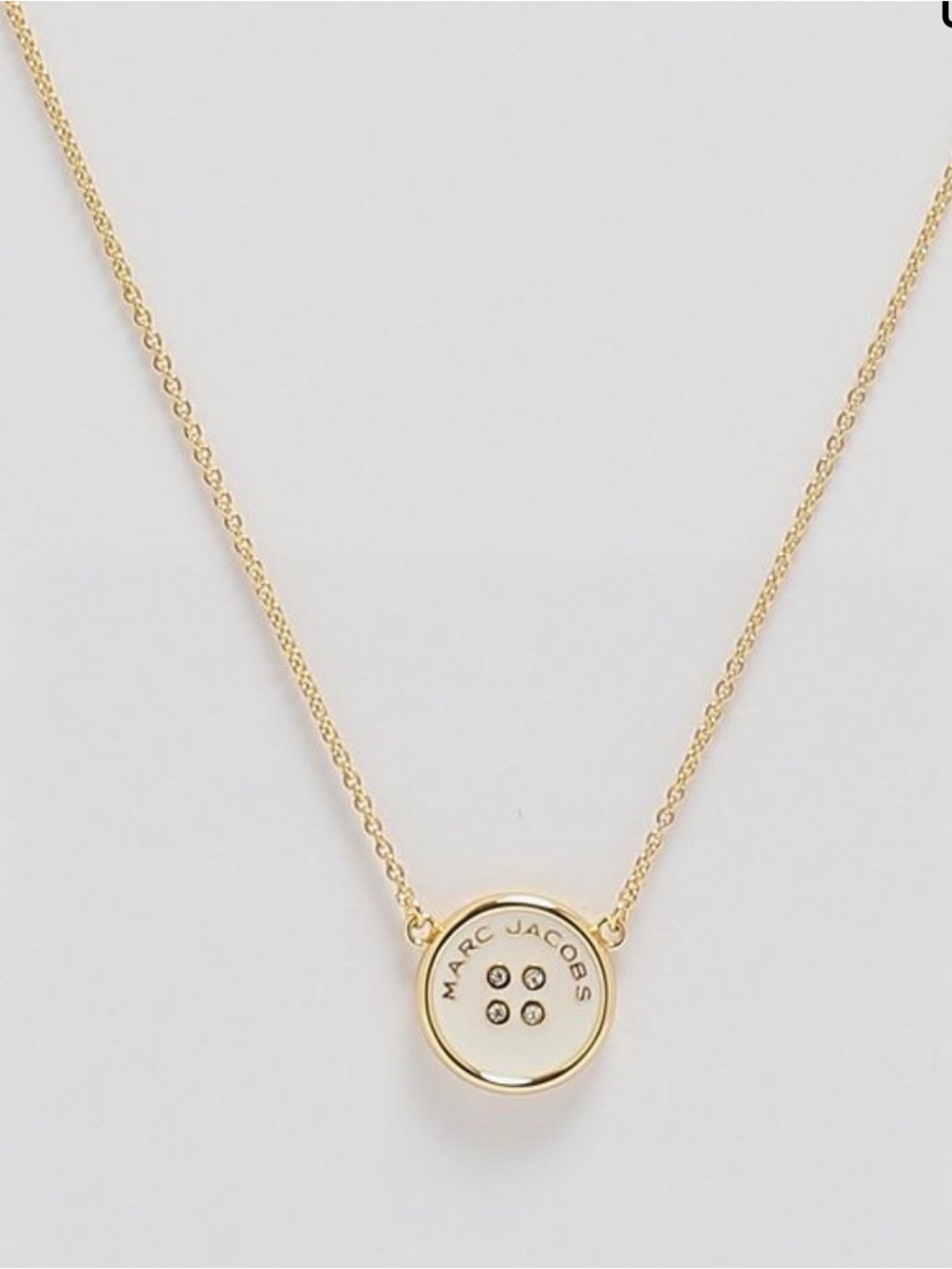 Marc Jacobs Gold Cream Button Necklace